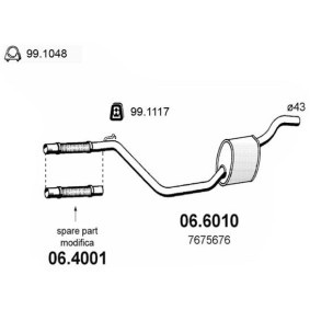 Mittelschalldämpfer 06.6010 für FIAT