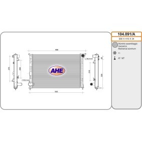 AHE 104.091/A Radiador MINI Hatchback (R50, R53) 1.4 75 cv Otto