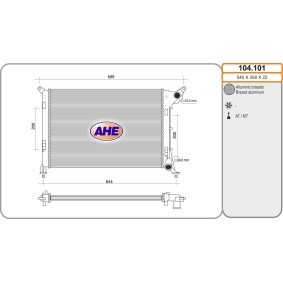 AHE 104.101 Radiador MINI Hatchback (R50, R53) 1.4 75 cv Otto