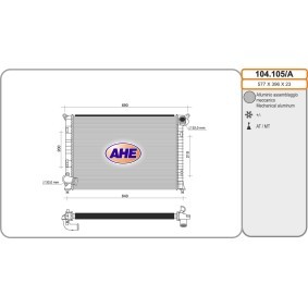 AHE 104.105/A Radiador MINI Hatchback (R50, R53) 1.4 75 cv Otto