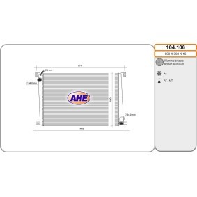 AHE 104.106 Radiador MINI Paceman (R61) 1.6 116 cv Motor otto