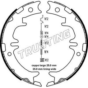 TRUSTING 115.311K Zapatas de freno de mano TOYOTA PICNIC