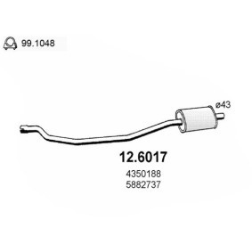 Mittelschalldämpfer 12.6017 für FIAT
