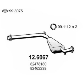 Mittelschalldämpfer 12.6067 für FIAT