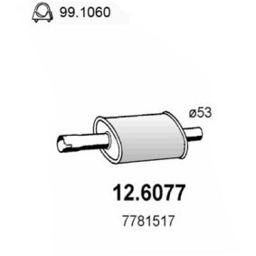 Mittelschalldämpfer 12.6077 für FIAT