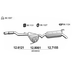 Mittelschalldämpfer 12.6121 für FIAT