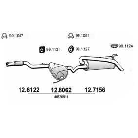 Mittel- / Endschalldämpfer 12.8062 für FIAT