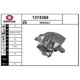 SNRA 1374368 Bremssattel RENAULT Megane 4 Grandtour (K9A/M/N_) 1.6 115 PS Otto