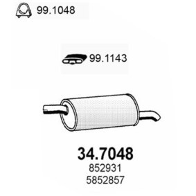 ASSO 34.7048 Marmitta VAUXHALL Astravan Mk3 (F) (T92)