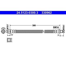 ATE 24.5123-0300.3 Latiguillos de freno MERCEDES-BENZ Clase C Sedán (W204) 1.6 156 cv Motor otto