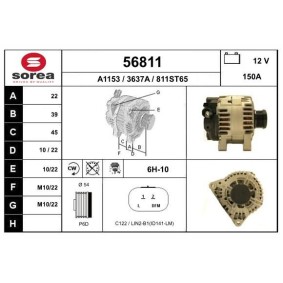 EAI 56811 Generator PEUGEOT 207 SW (WK_) 1.6 90 hk Diesel
