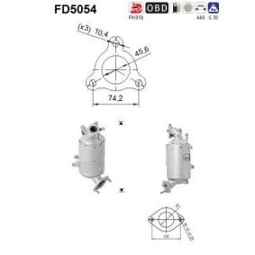 AS FD5054 Filtro antiparticolato (FAP) KIA