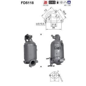 AS FD5118 Filtro antiparticolato (FAP) KIA