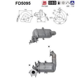 AS FD5095 Filtro antiparticolato (FAP) RENAULT