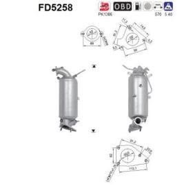 AS FD5258 Filtro antiparticolato (FAP) HONDA