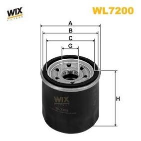 WIX FILTERS WL7200 Oljefilter KIA Picanto (SA) 1.0 61 hk Bensinmotor