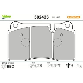 VALEO 302423 Bremseklodser ASTON MARTIN DB9 coupé