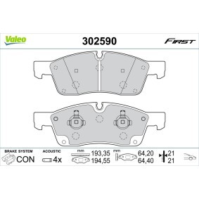 Bremsbeläge für JEEP von VALEO