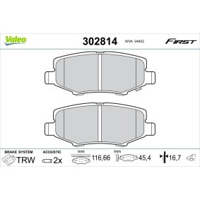 Bremsbeläge für JEEP von VALEO