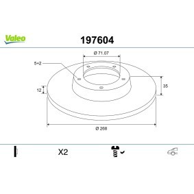 Köp Bromsskiva av VALEO 197604 till det låga priset 924,29&nbsp;kr