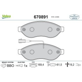Bremsbeläge von VALEO 670891