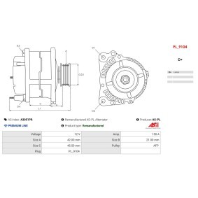 Lichtmaschine von AS-PL A3051PR