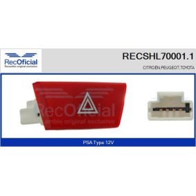 RECOFICIAL RECSHL70001.1 Varningsblinkers knapp TOYOTA