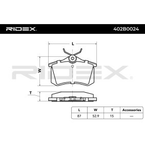 PEUGEOT Bremsbeläge RIDEX 402B0024