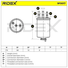 RIDEX 9F0017 Drivstoffilter SSANGYONG